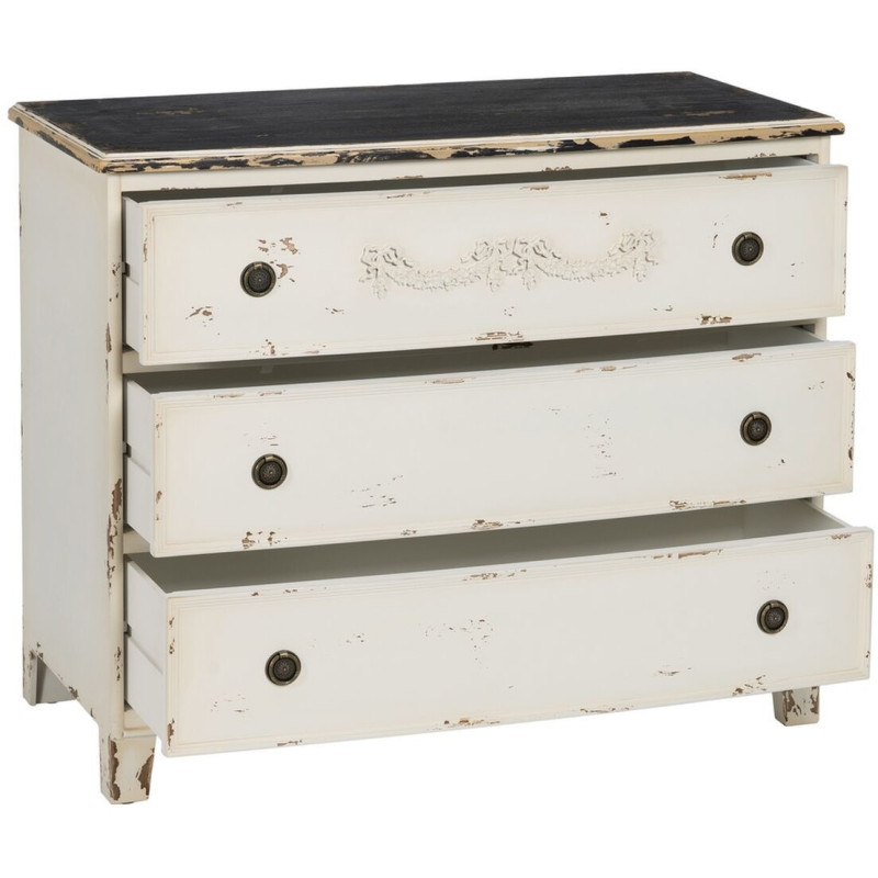 Commode 3 tiroirs en Bois de sapin Blanc Cheryl - 2
