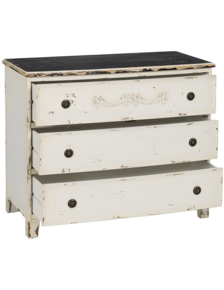 Commode 3 tiroirs en Bois de sapin Blanc Cheryl - 2