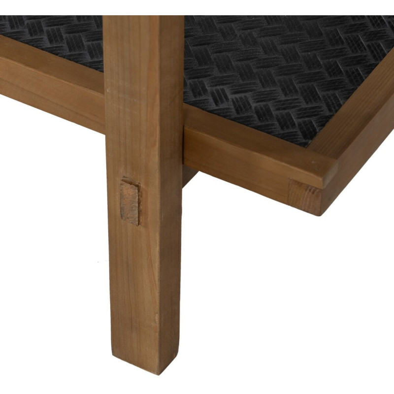 Étagère 2 niveaux en Bois de Xylosma Noir Naturel Métal Noir Oslo - 4