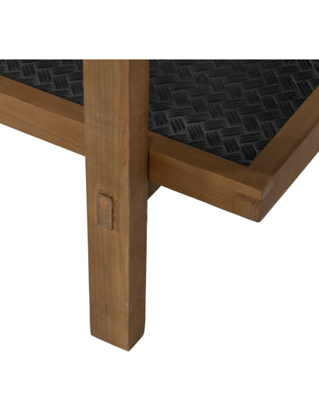 Étagère 2 niveaux en Bois de Xylosma Noir Naturel Métal Noir Oslo - 4