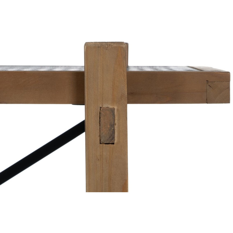 Étagère 2 niveaux en Bois de Xylosma Noir Naturel Métal Noir Oslo - 6