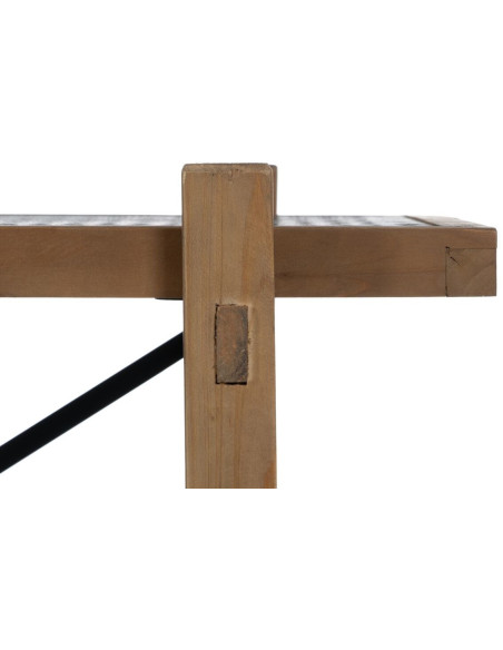 Étagère 2 niveaux en Bois de Xylosma Noir Naturel Métal Noir Oslo - 6