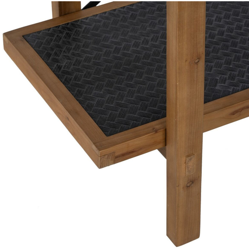 Étagère 2 niveaux en Bois de Xylosma Noir Naturel Métal Noir Oslo - 7
