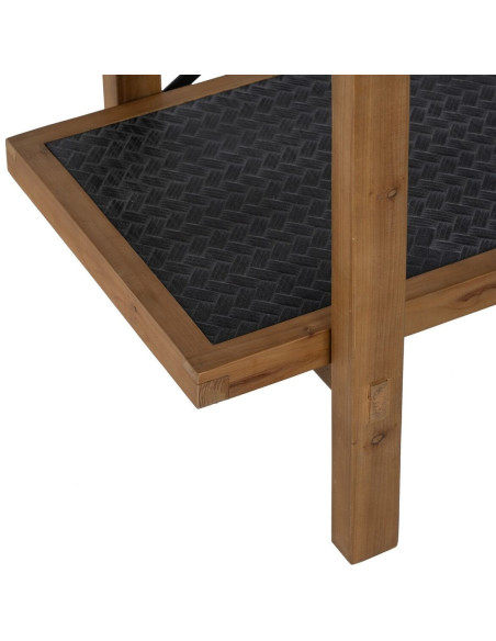 Étagère 2 niveaux en Bois de Xylosma Noir Naturel Métal Noir Oslo - 7