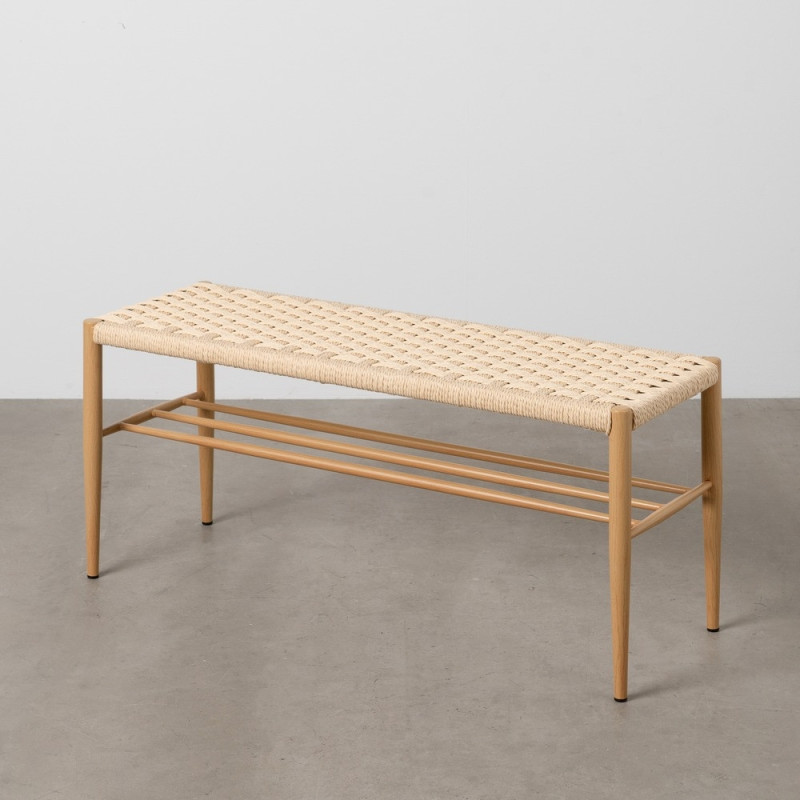 Grand Banc ethnique chic 2 places en Métal Corde Naturel Xove - 2