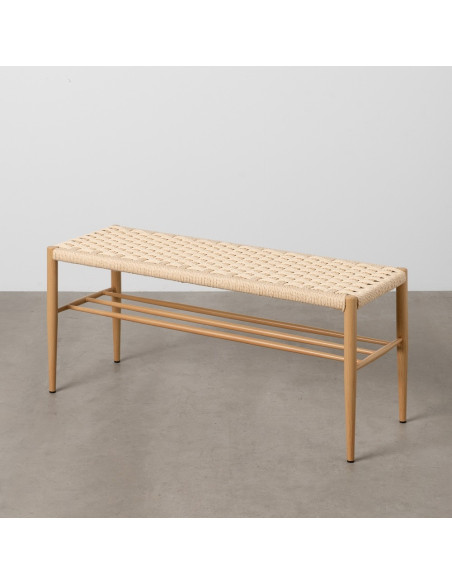 Grand Banc ethnique chic 2 places en Métal Corde Naturel Xove - 2