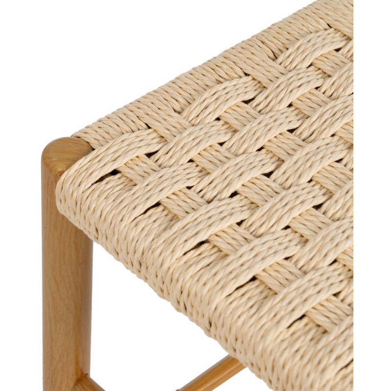 Banc d’entrée corde tressée et métal naturel 100 cm Xove Ixia - 3