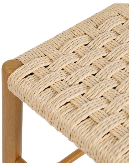 Banc d’entrée corde tressée et métal naturel 100 cm Xove Ixia - 3