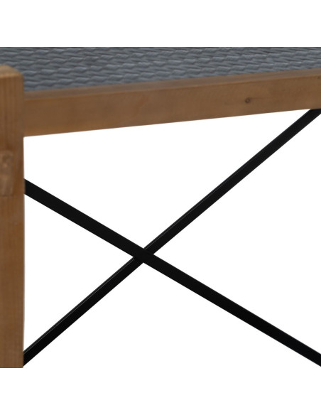 Étagère 2 niveaux en Bois de Xylosma Noir Naturel Métal Noir Oslo - 8