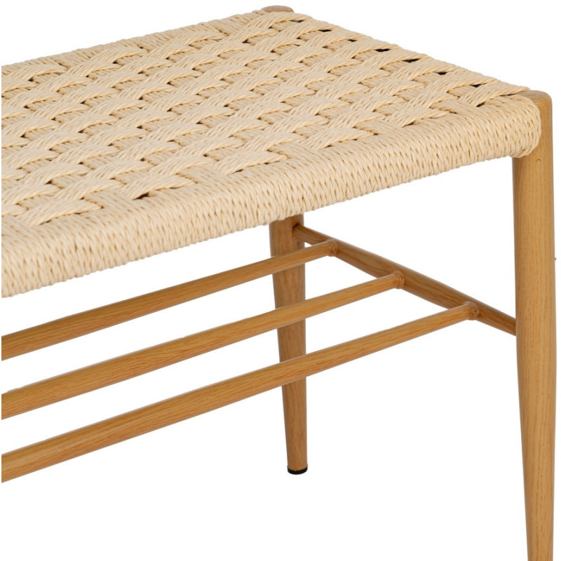 Banc d’entrée corde tressée et métal naturel 100 cm Xove Ixia - 4