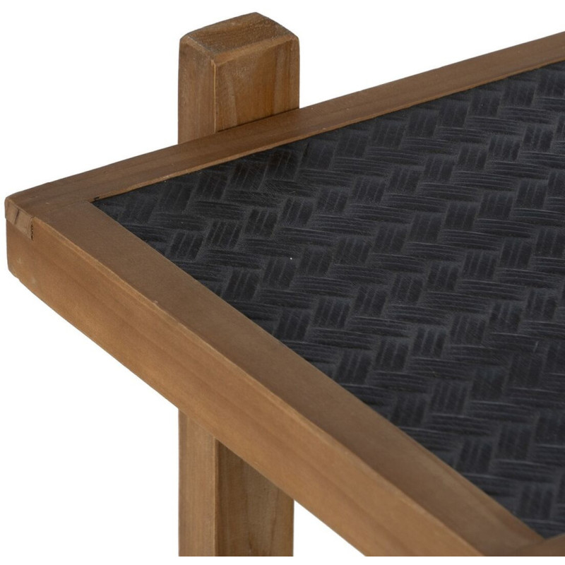 Étagère 2 niveaux en Bois de Xylosma Noir Naturel Métal Noir Oslo - 9