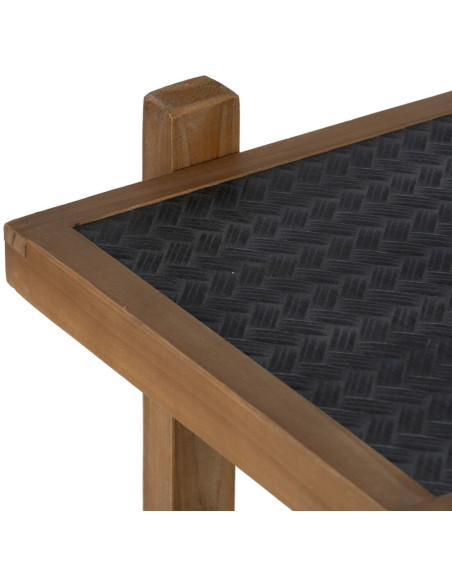 Étagère 2 niveaux en Bois de Xylosma Noir Naturel Métal Noir Oslo - 9