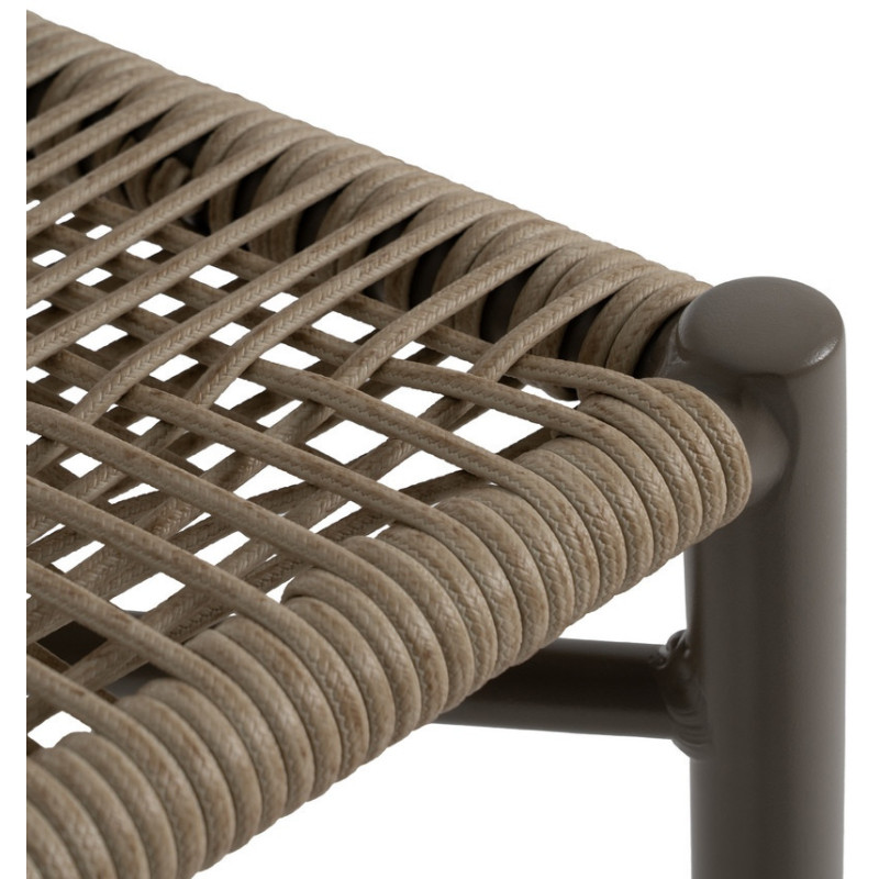 Chaise de jardin moderne en Rotin polyéthylène Naturel Tressé Métal Gris Unia (Lot de 2) - 7