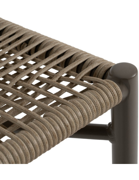 Chaise de jardin moderne en Rotin polyéthylène Naturel Tressé Métal Gris Unia (Lot de 2) - 7