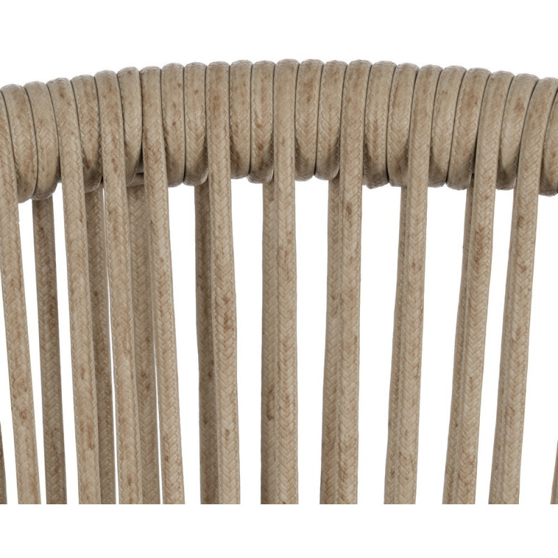 Chaise de jardin moderne en Rotin polyéthylène Naturel Tressé Métal Gris Unia (Lot de 2) - 8