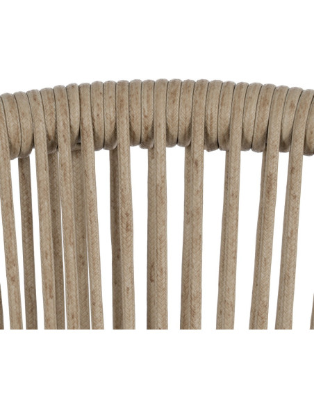 Chaise de jardin moderne en Rotin polyéthylène Naturel Tressé Métal Gris Unia (Lot de 2) - 8