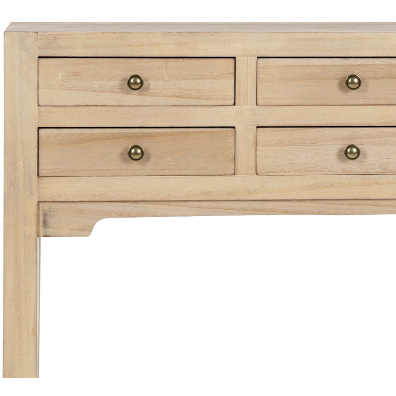 Console moderne Rectangulaire 6 tiroirs en Bois MDF Naturel Dania - 4