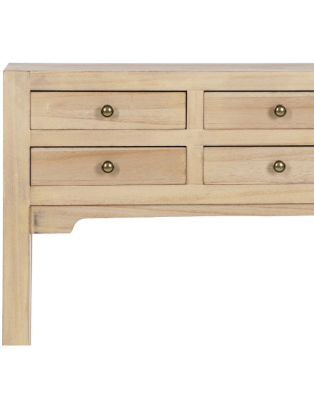 Console moderne Rectangulaire 6 tiroirs en Bois MDF Naturel Dania - 4