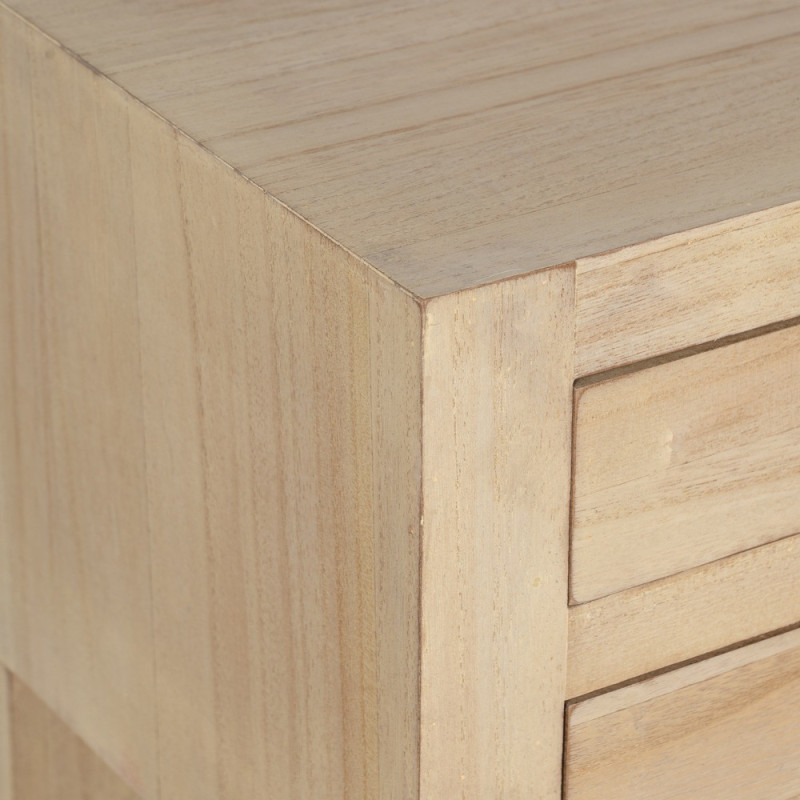 Console moderne Rectangulaire 6 tiroirs en Bois MDF Naturel Dania - 5