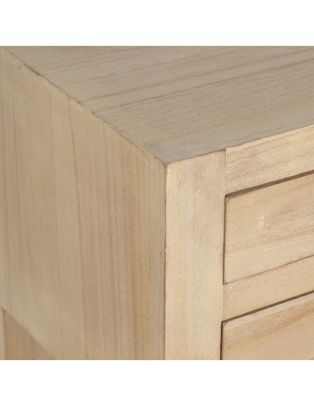 Console moderne Rectangulaire 6 tiroirs en Bois MDF Naturel Dania - 5