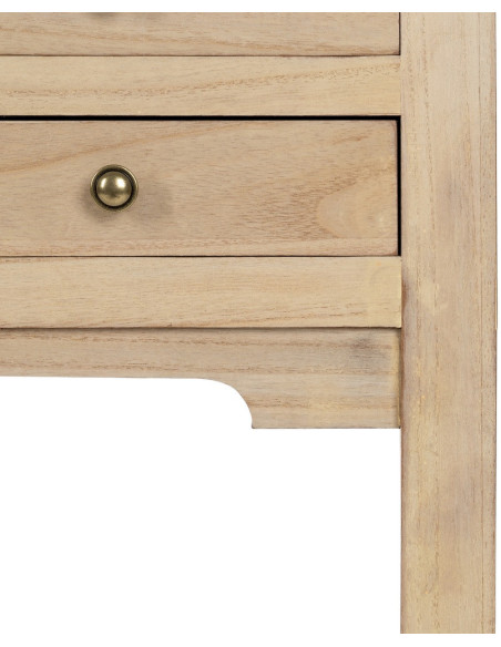 Console moderne Rectangulaire 6 tiroirs en Bois MDF Naturel Dania - 7