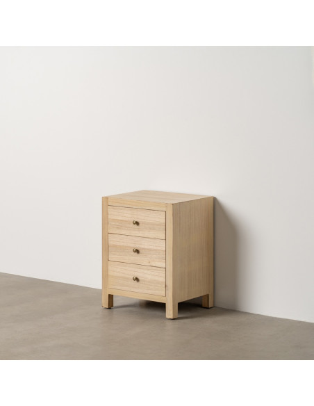 Chevet moderne 3 tiroirs en Bois MDF Naturel Dania - 10