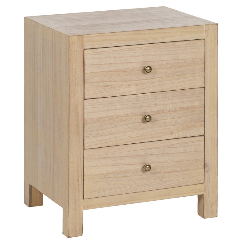 Chevet moderne 3 tiroirs en Bois MDF Naturel Dania - 1