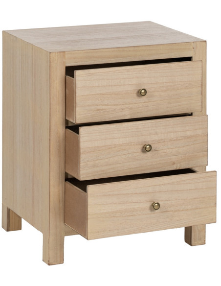Chevet moderne 3 tiroirs en Bois MDF Naturel Dania - 2