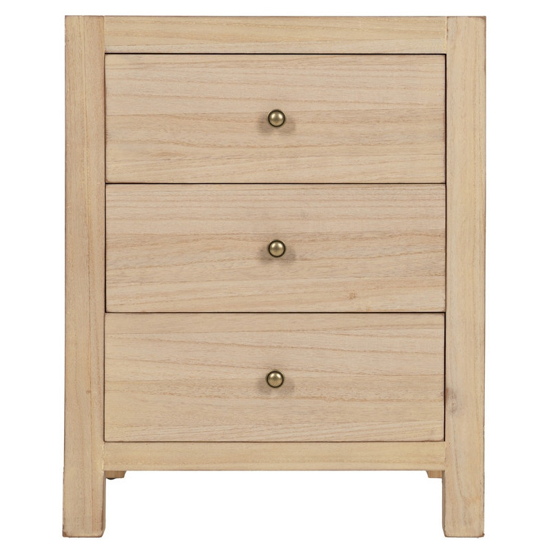 Chevet moderne 3 tiroirs en Bois MDF Naturel Dania - 4