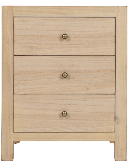 Chevet moderne 3 tiroirs en Bois MDF Naturel Dania - 4