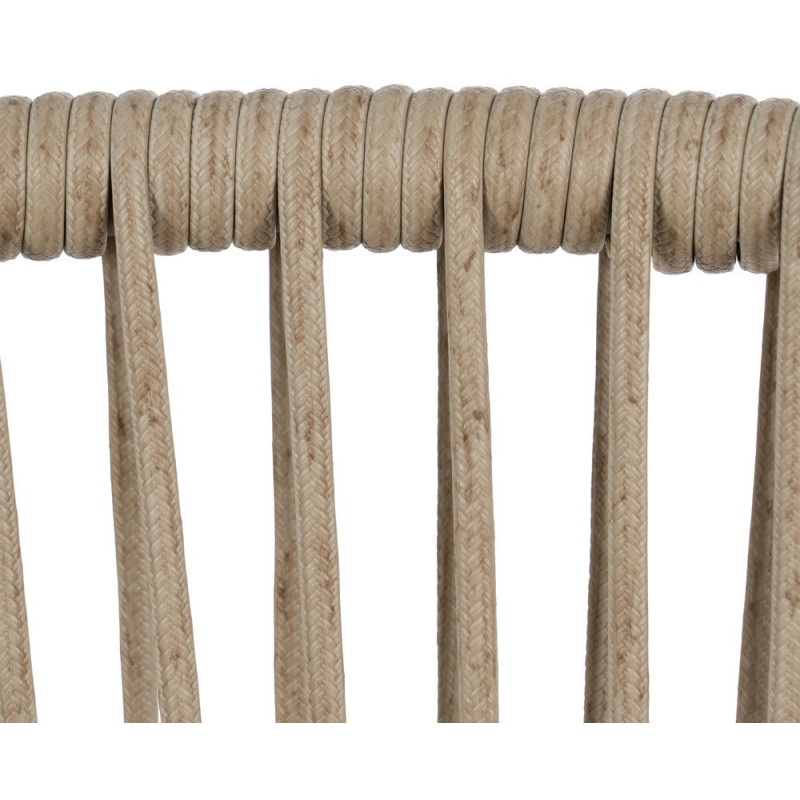 Fauteuil de table extérieur moderne en Rotin polyéthylène Naturel Tressé Métal Gris Garin (Lot de 2) - 10