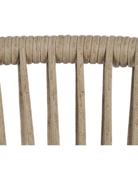 Fauteuil de table extérieur moderne en Rotin polyéthylène Naturel Tressé Métal Gris Garin (Lot de 2) - 10