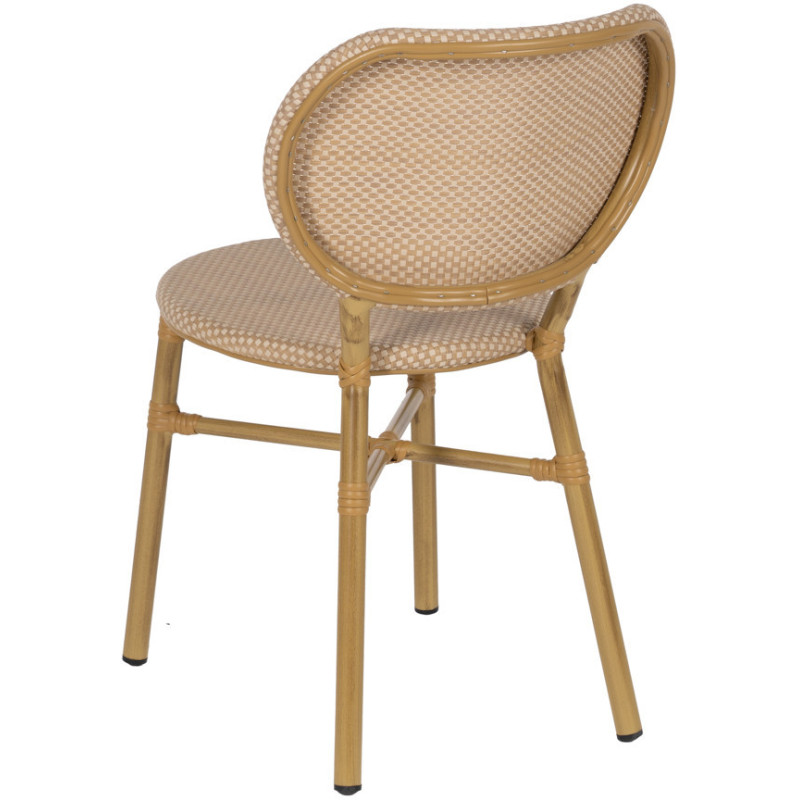 Chaise bistrot parisien en Métal Textilène Beige Wenda (Lot de 2) - 4
