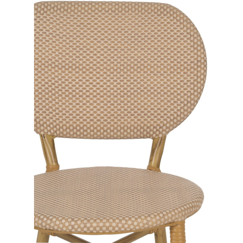 Chaise bistrot parisien en Métal Textilène Beige Wenda (Lot de 2) - 5