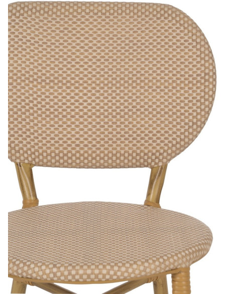 Chaise bistrot parisien en Métal Textilène Beige Wenda (Lot de 2) - 5