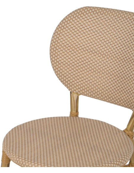 Chaise bistrot parisien en Métal Textilène Beige Wenda (Lot de 2) - 6