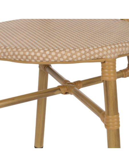 Chaise bistrot parisien en Métal Textilène Beige Wenda (Lot de 2) - 8