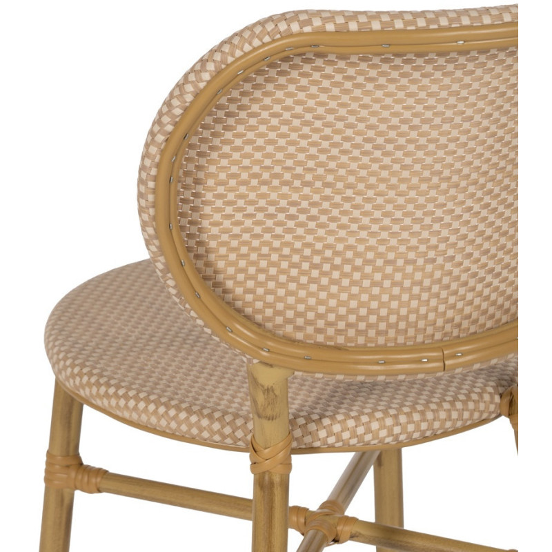 Chaise bistrot parisien en Métal Textilène Beige Wenda (Lot de 2) - 10