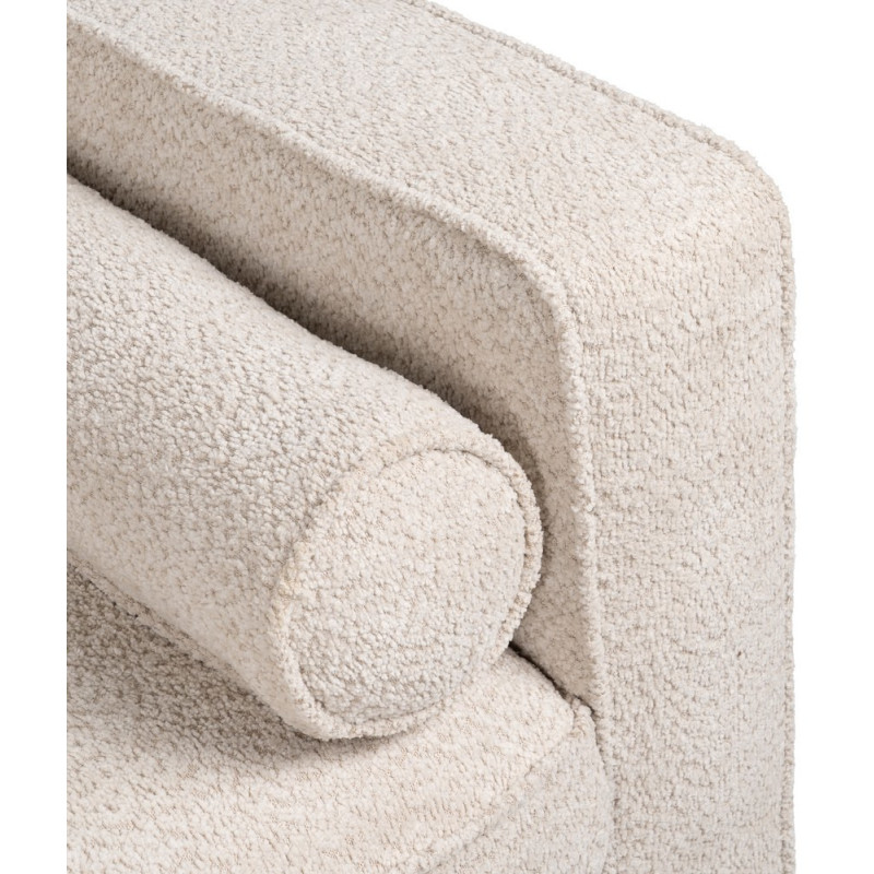 Canapé moderne bouclette Droit 2 places en Tissu Beige Bouclé Bois d'hévéa Bois MDF Marron Métal Doré Guido - 9