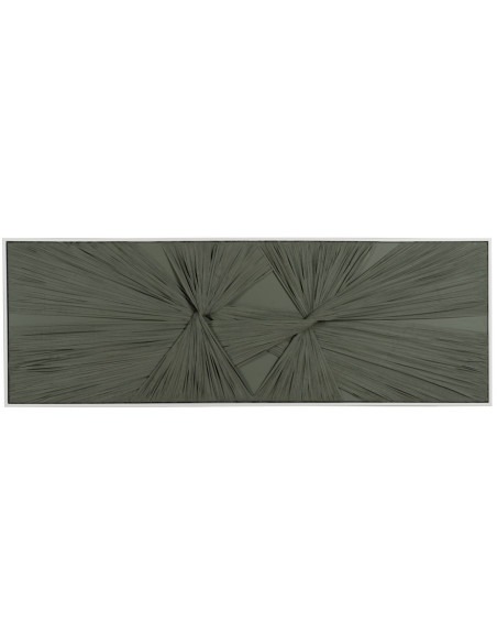 Grande Toile originale Noeuds 153x53 Vert Cadre en PS blanc Yasna - 1