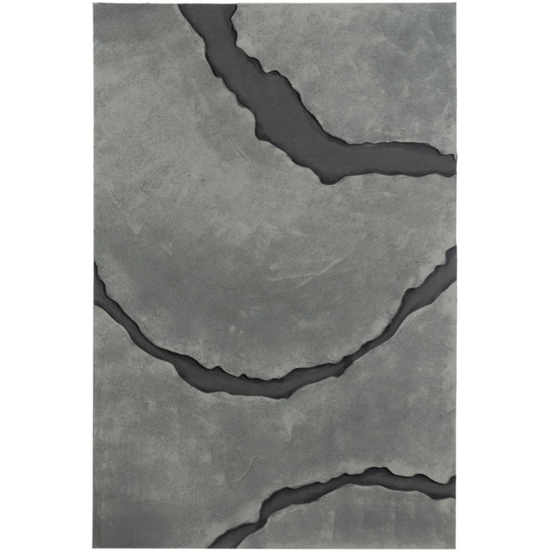 Grande Toile murale Tryptique relief abstrait 240x120 Gris Noir Sofie - 2