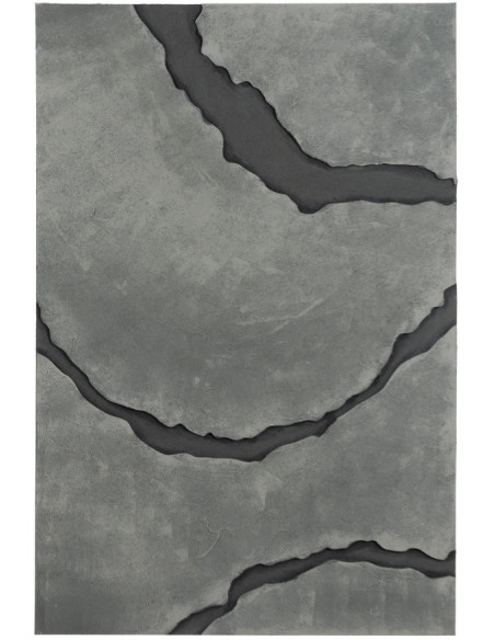 Grande Toile murale Tryptique relief abstrait 240x120 Gris Noir Sofie - 2