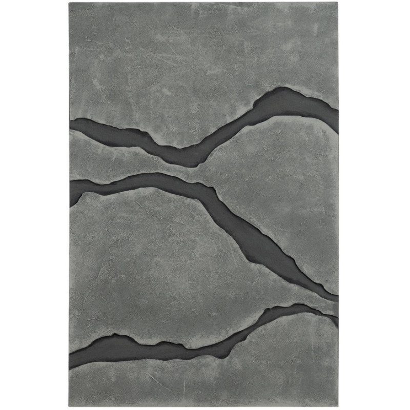 Grande Toile murale Tryptique relief abstrait 240x120 Gris Noir Sofie - 3