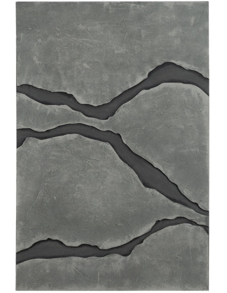 Grande Toile murale Tryptique relief abstrait 240x120 Gris Noir Sofie - 3