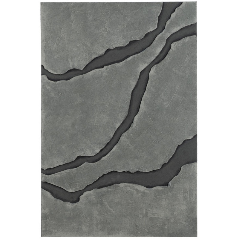 Grande Toile murale Tryptique relief abstrait 240x120 Gris Noir Sofie - 4