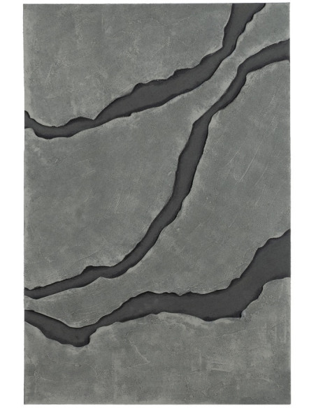 Grande Toile murale Tryptique relief abstrait 240x120 Gris Noir Sofie - 4