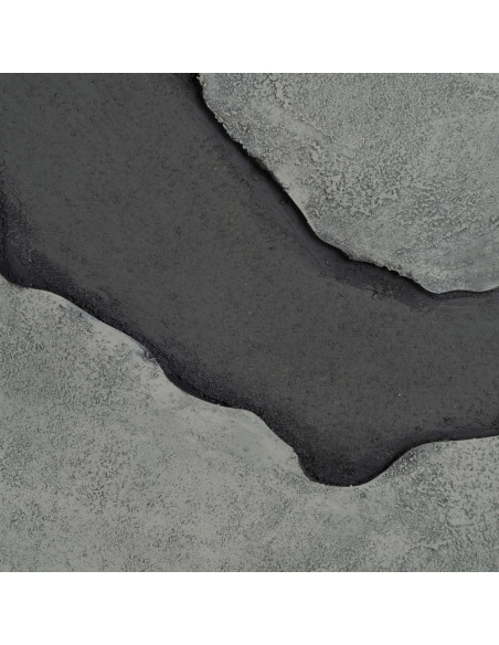 Grande Toile murale Tryptique relief abstrait 240x120 Gris Noir Sofie - 5