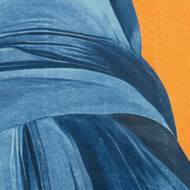 Grande Toile murale imprimée Homme avec chapeau 103x143 Orange Noir Bleu Cadre en PS noir Dorea - 3