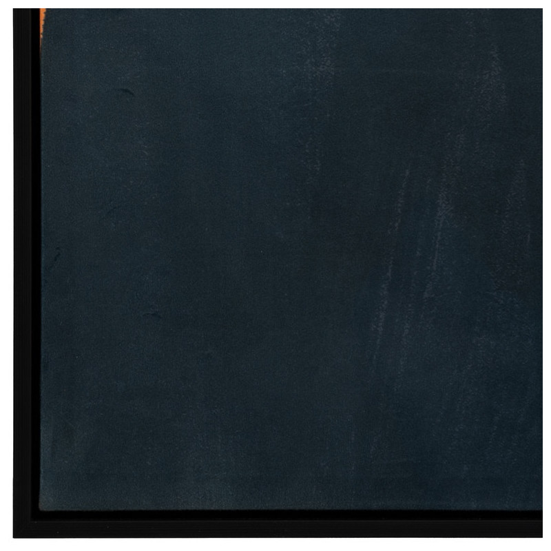 Grande Toile murale imprimée Homme avec chapeau 103x143 Orange Noir Bleu Cadre en PS noir Dorea - 4