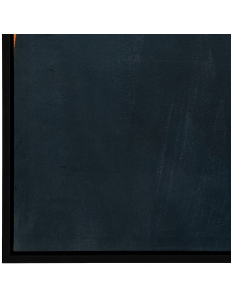 Grande Toile murale imprimée Homme avec chapeau 103x143 Orange Noir Bleu Cadre en PS noir Dorea - 4